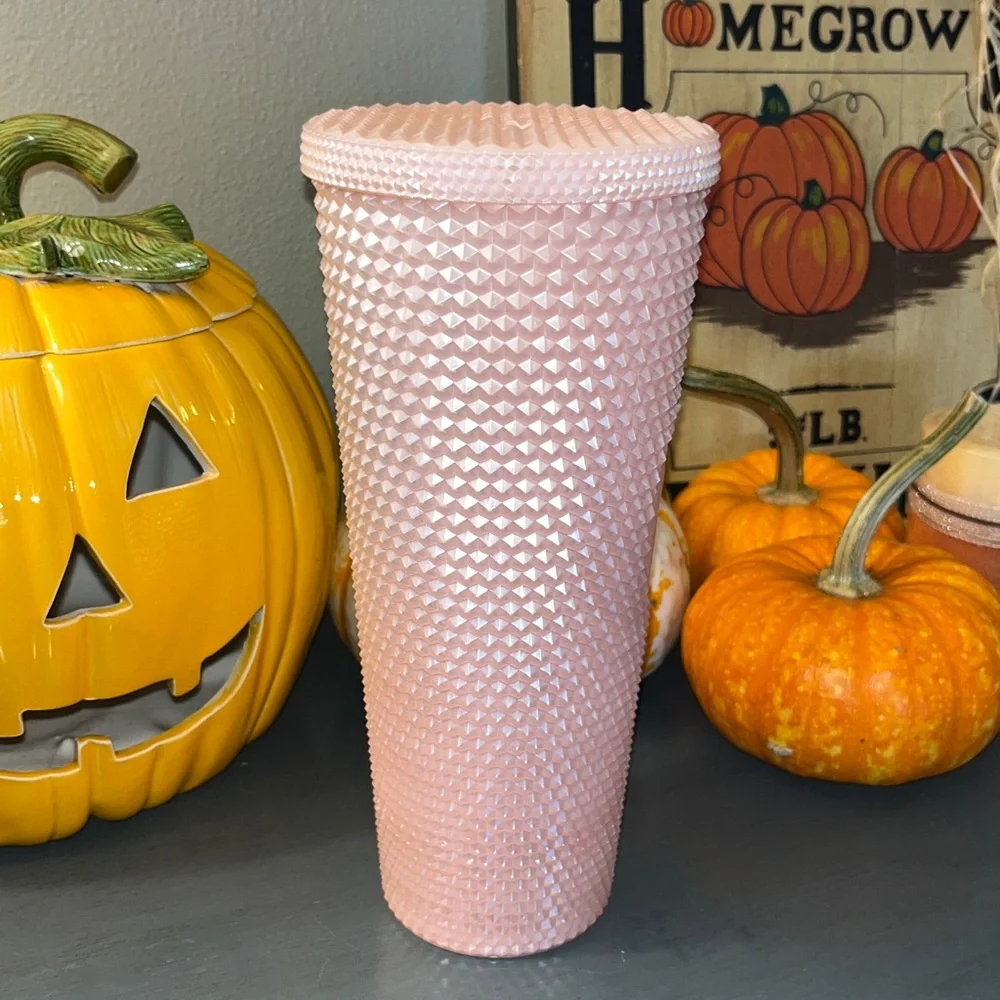 Starbucks 2024 24oz Summer Pink Pearl Bling Tumbler EUC